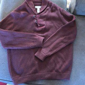 2XL button collar maroon sweater